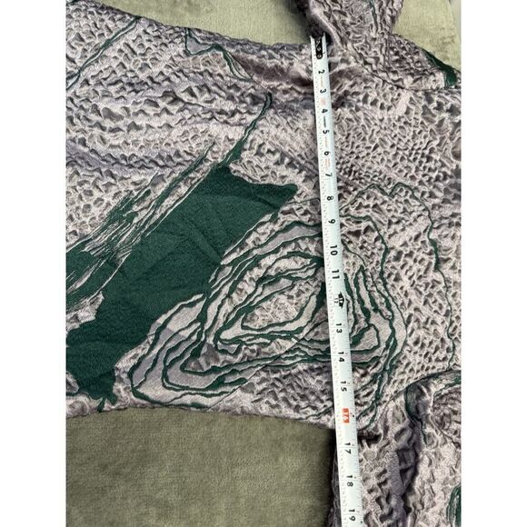 Carolina Herrera Textured Metallic Brocade Mini Dress Gray Green Floral Sz 6 - Picture 10 of 16